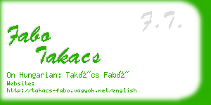 fabo takacs business card